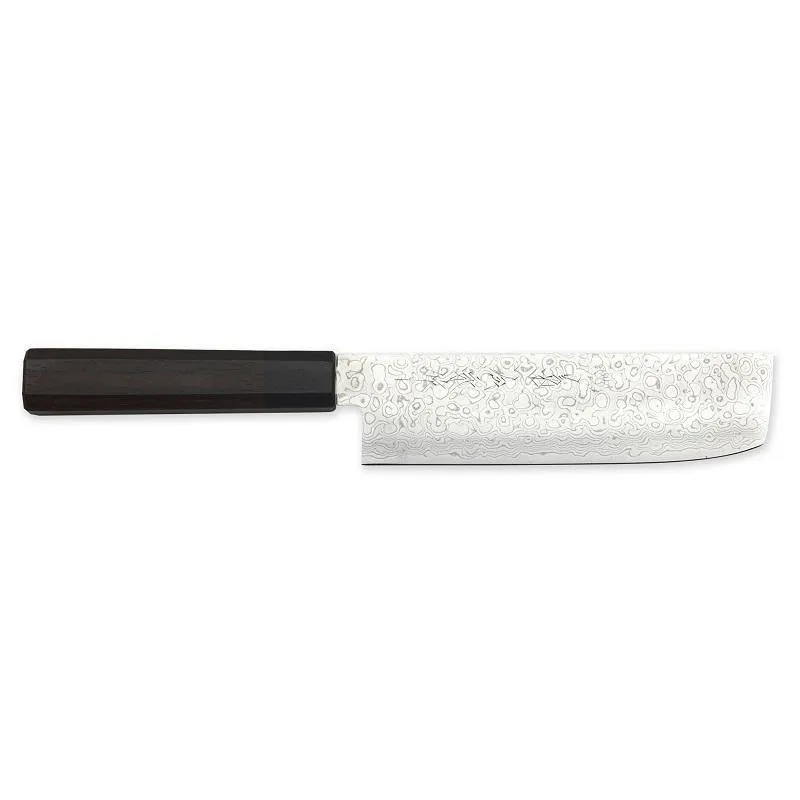Kikuichi Nickel Warikomi Damascus 6.5" Nakiri Knife, 17 cm.