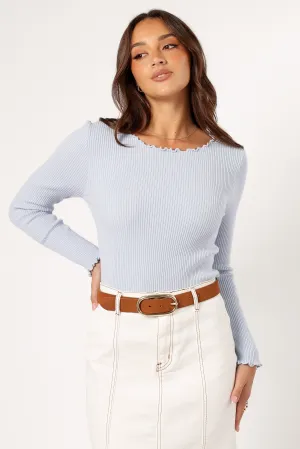 Kya Knit Top - Light Blue