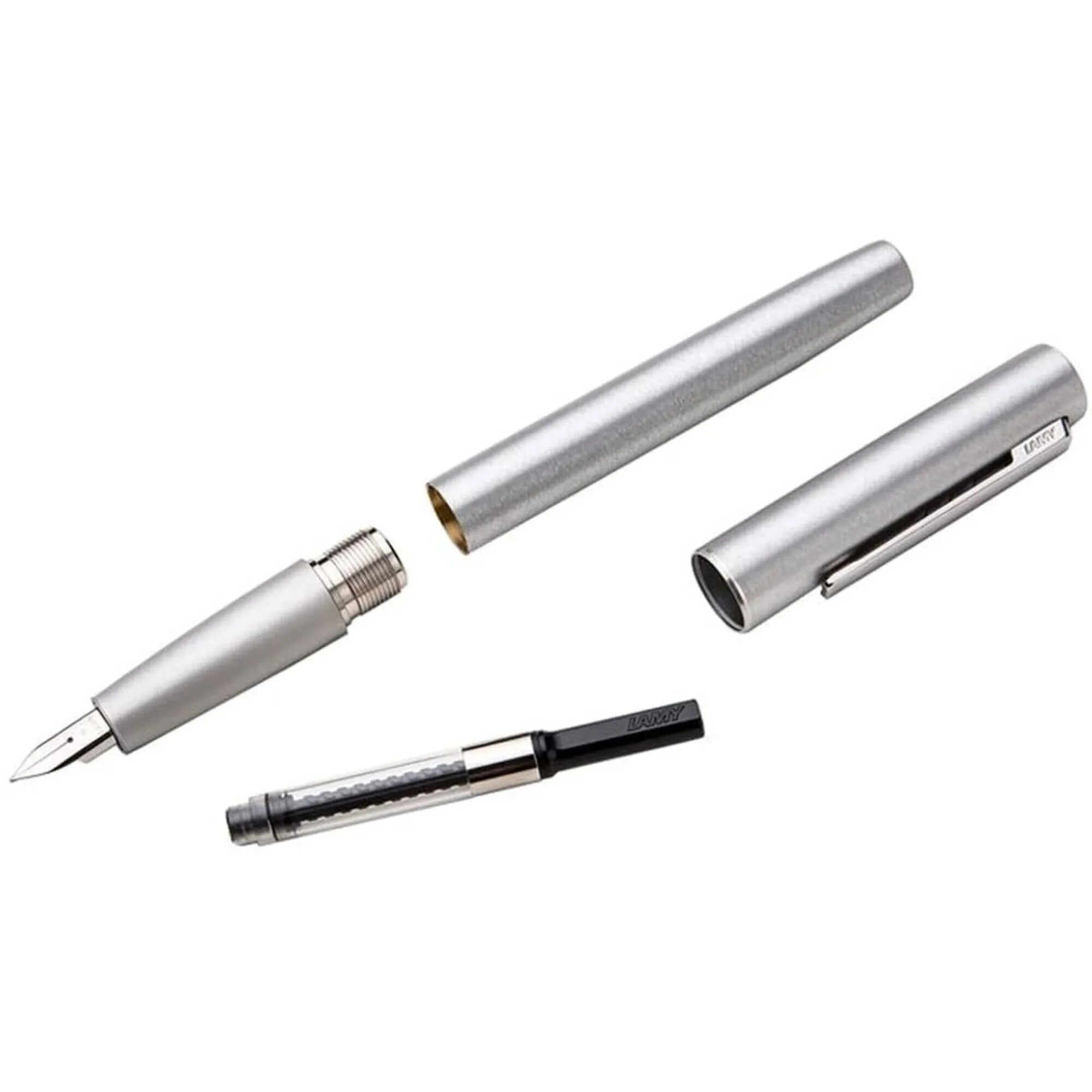 Lamy Fountain Pen - Aion Brushed Aluminium, Olive Silver, Extra Fine | L77OSEF
