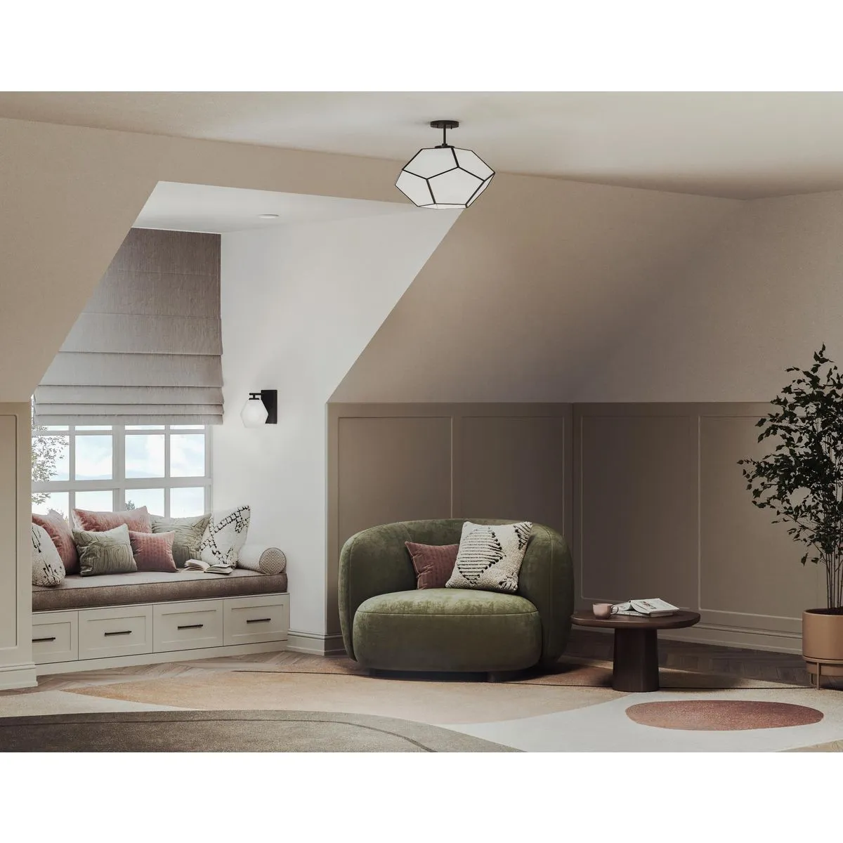 Latham Collection 18 in. Three-Light Flush Mount