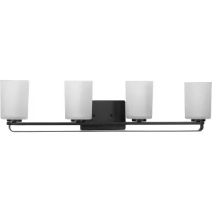 League Collection Four-Light Etched Glass Bath Vanity Light