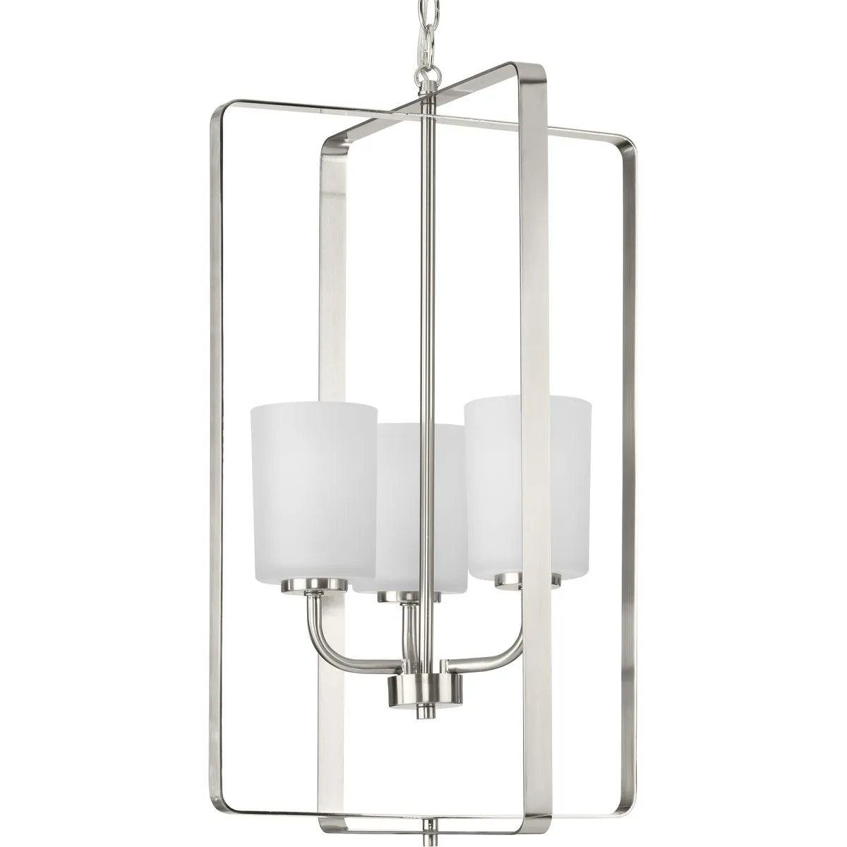 League Collection Three-Light Etched Glass Foyer Chandelier Light