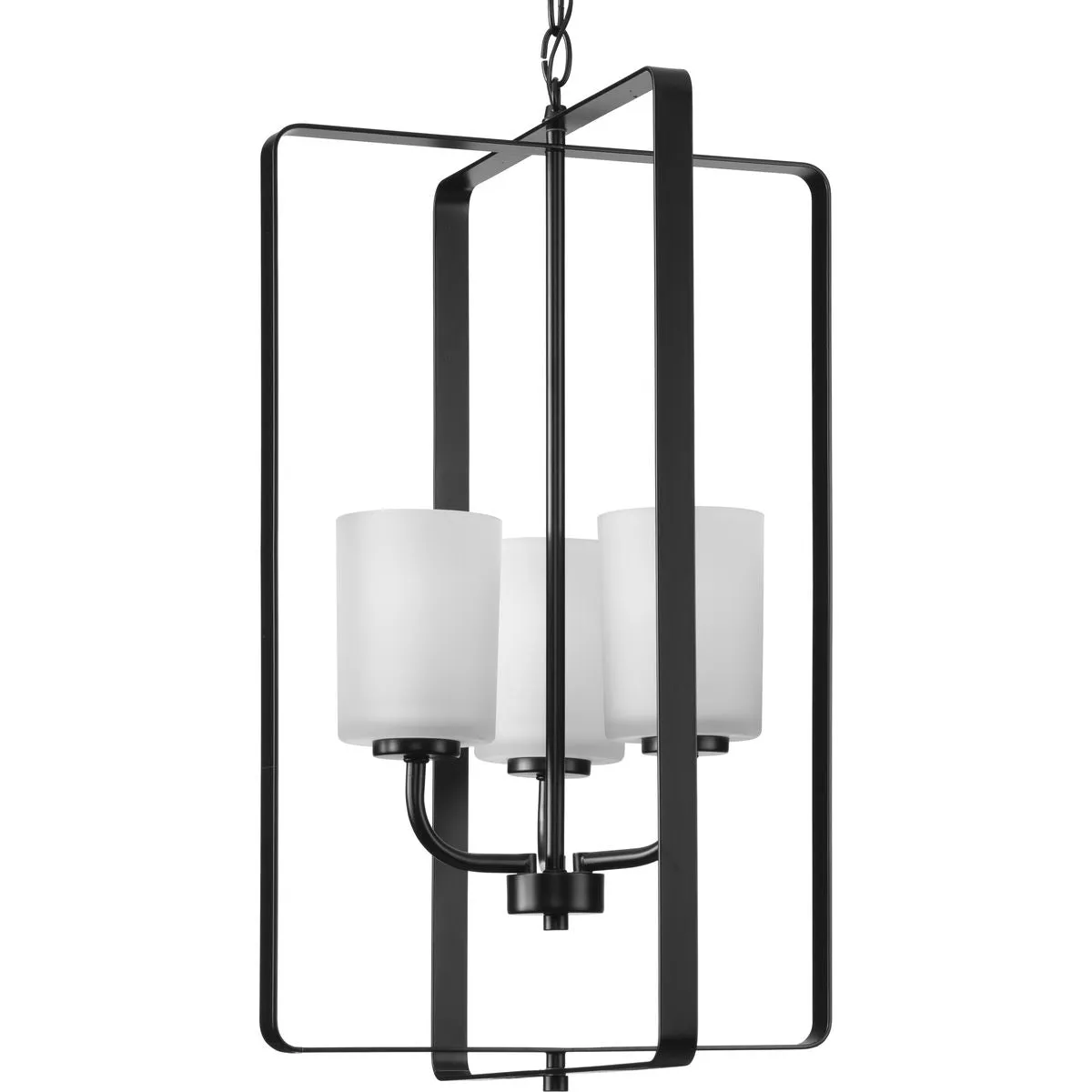 League Collection Three-Light Etched Glass Foyer Chandelier Light