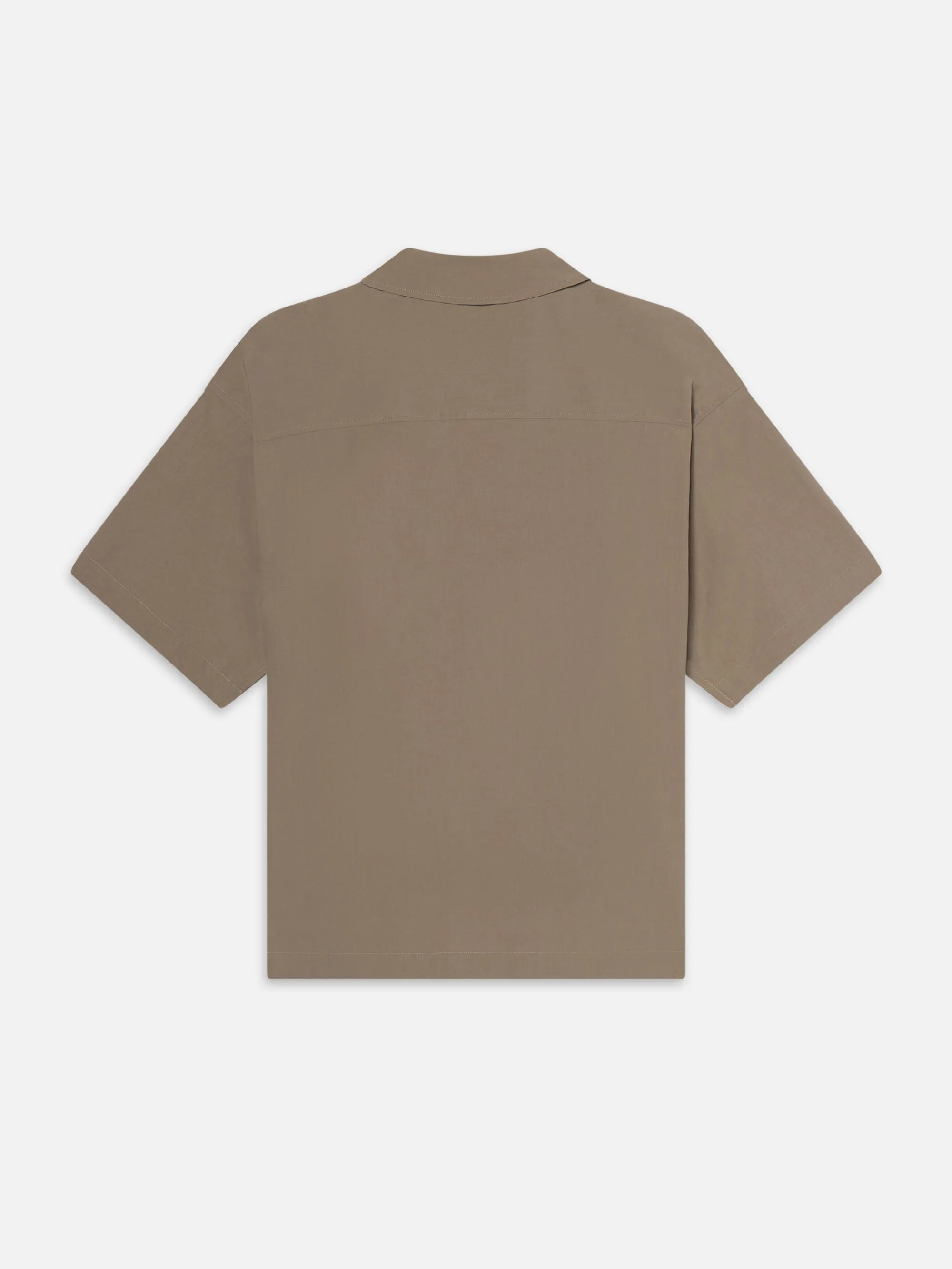 Light Poplin Zip Shirt -- Smoky Mocha