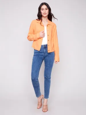 Linen Blend Jacket - Papaya