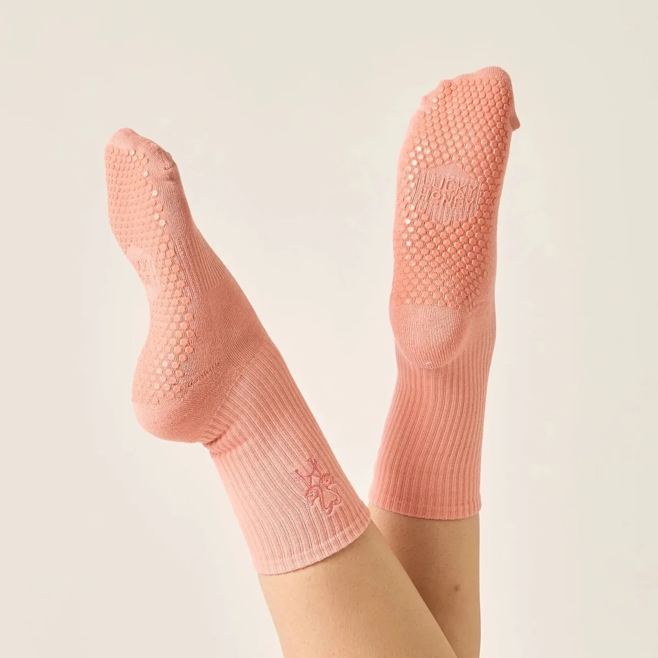 Love Bird Crew Grip Socks (Barre/Pilates)