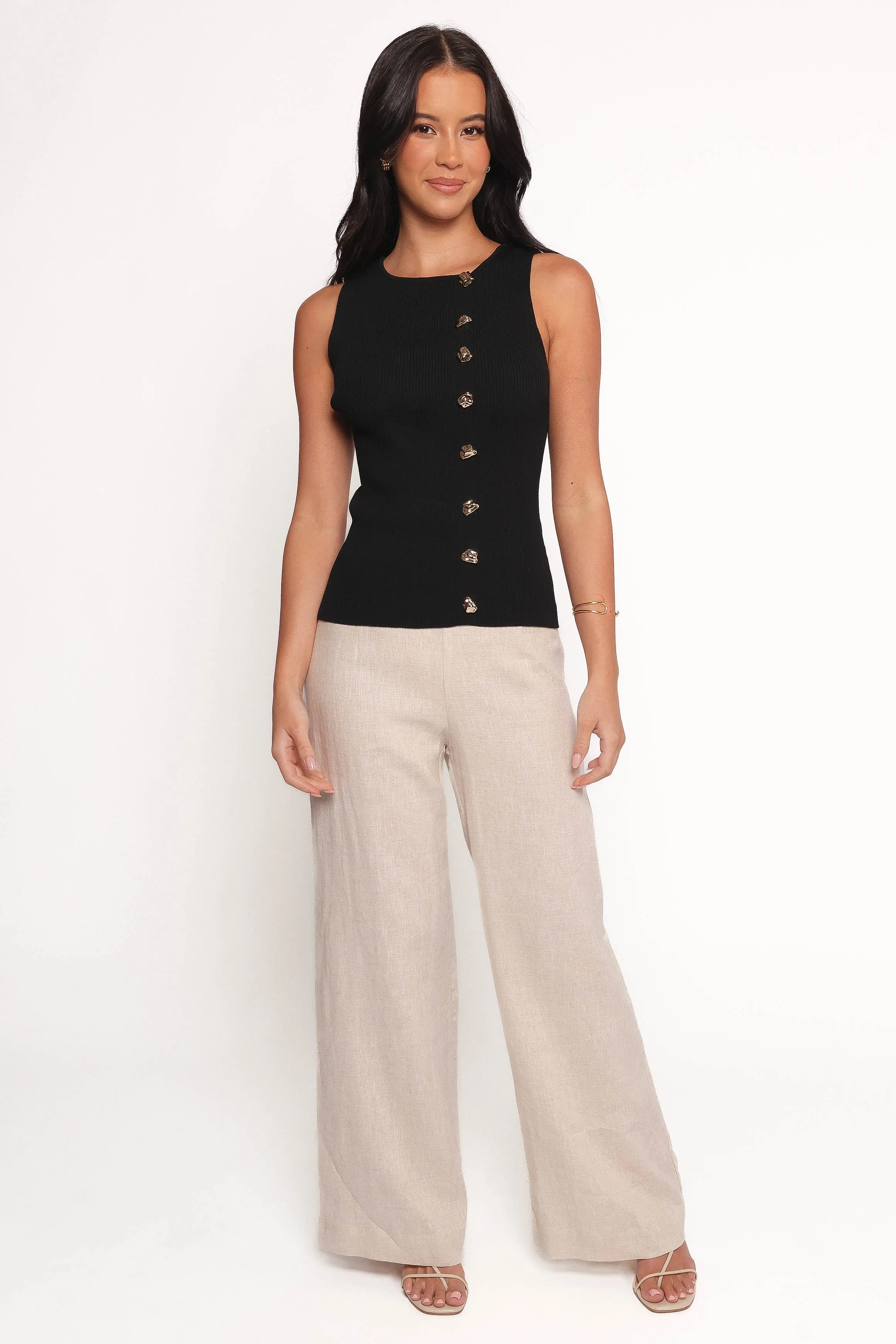 Lysa Knit Vest Top - Black