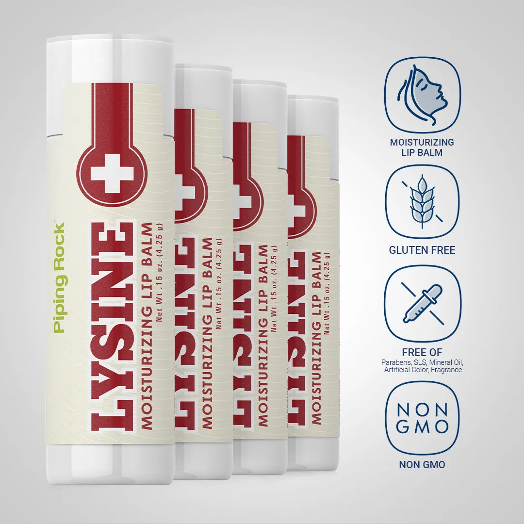 Lysine Lip Balm, (4 pack), 0.15 oz (4.25 g) Tube