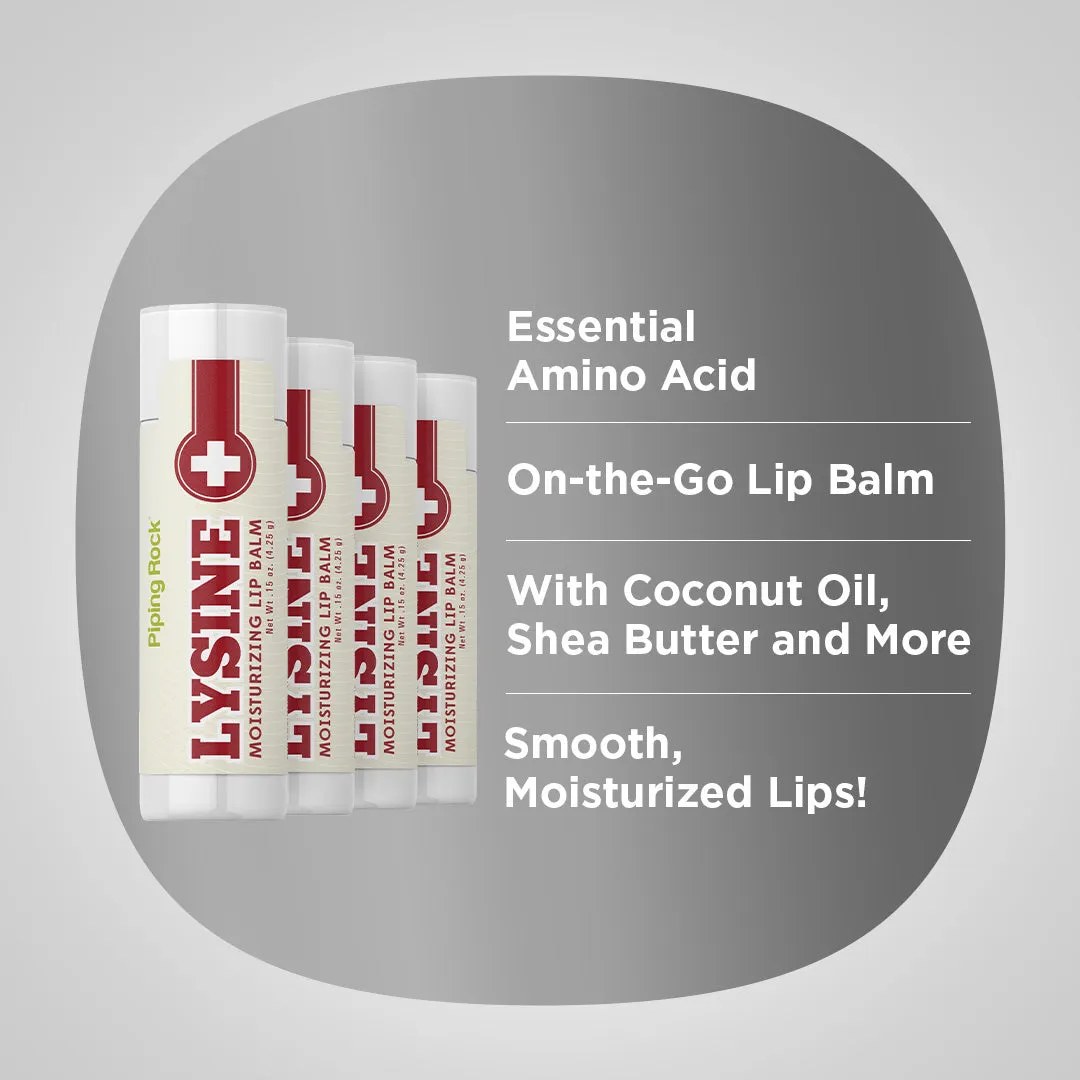 Lysine Lip Balm, (4 pack), 0.15 oz (4.25 g) Tube