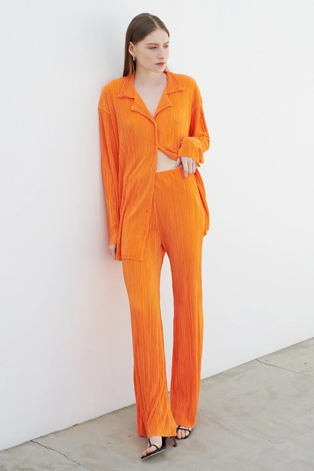Maria Flared Leg Plisse Pants