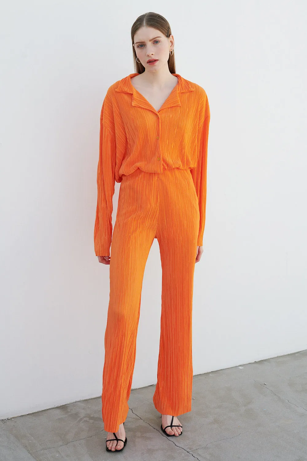 Maria Flared Leg Plisse Pants