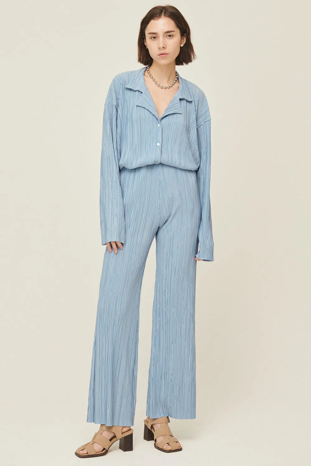 Maria Flared Leg Plisse Pants