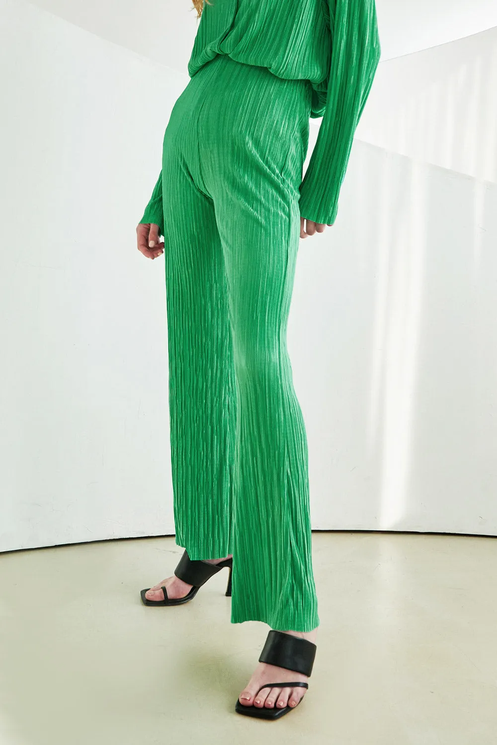 Maria Flared Leg Plisse Pants