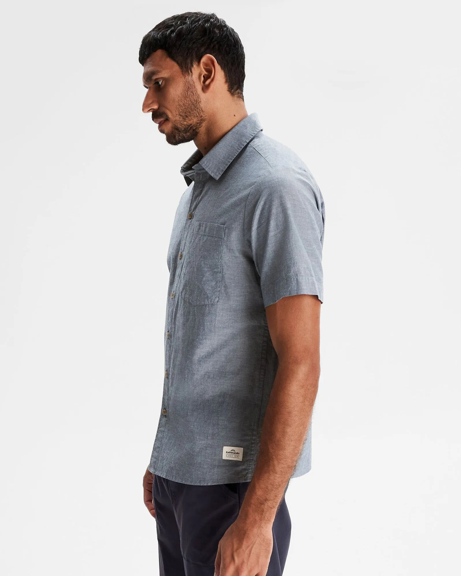 Men's Flaxton LT Short Sleeve Shirt - Chambray Blue