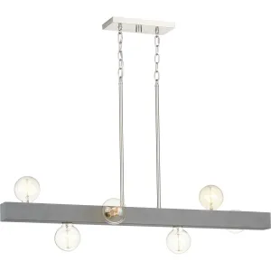 Mill Beam Collection Six-Light Linear Island Chandelier
