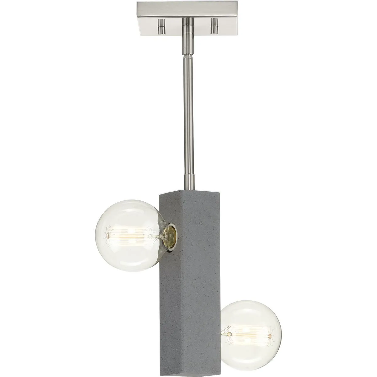 Mill Beam Collection Two-Light Convertible Mini-Pendant or Ceiling Light