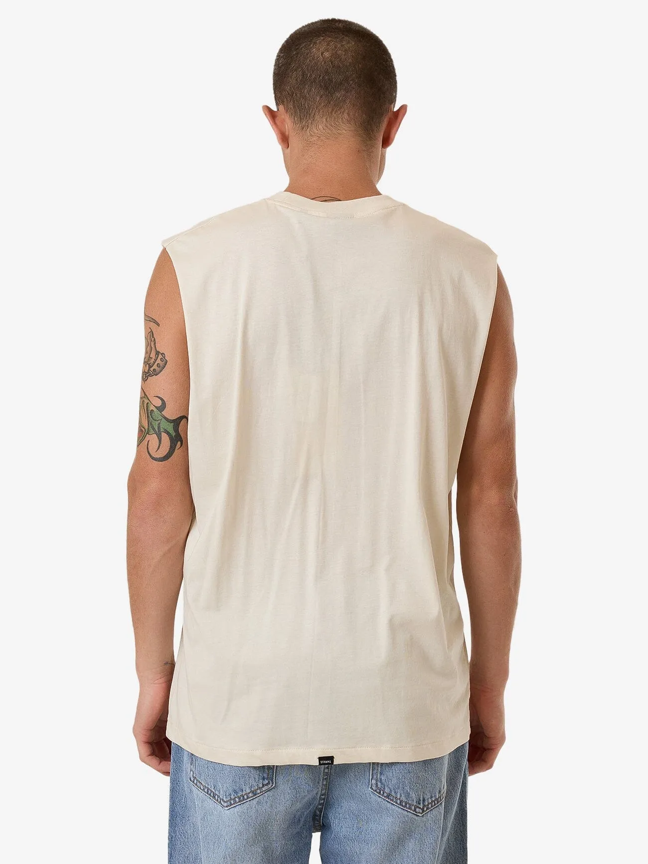 Minimal Thrills Merch Fit Muscle Tee - Heritage White