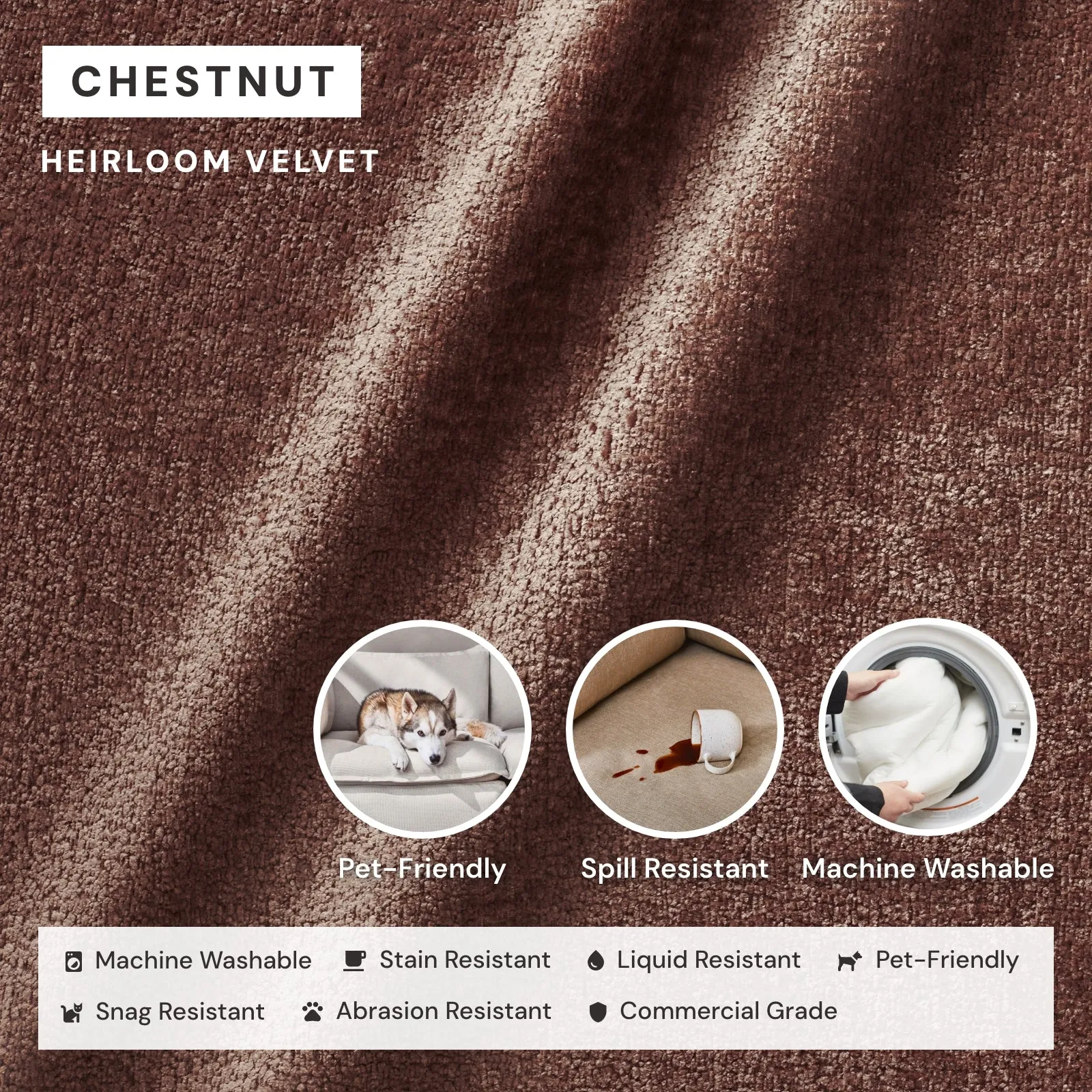 Modular Performance 7-Seater Open-Ends Corner Sectional in Chestnut | Relaxed Blend