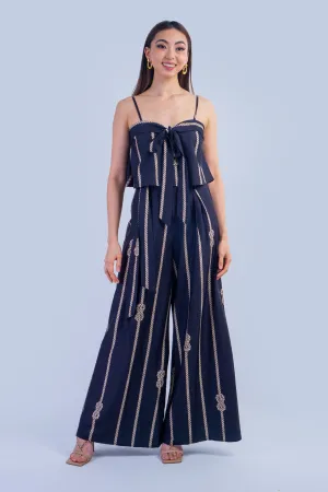 Navy Ivory Rope Pant