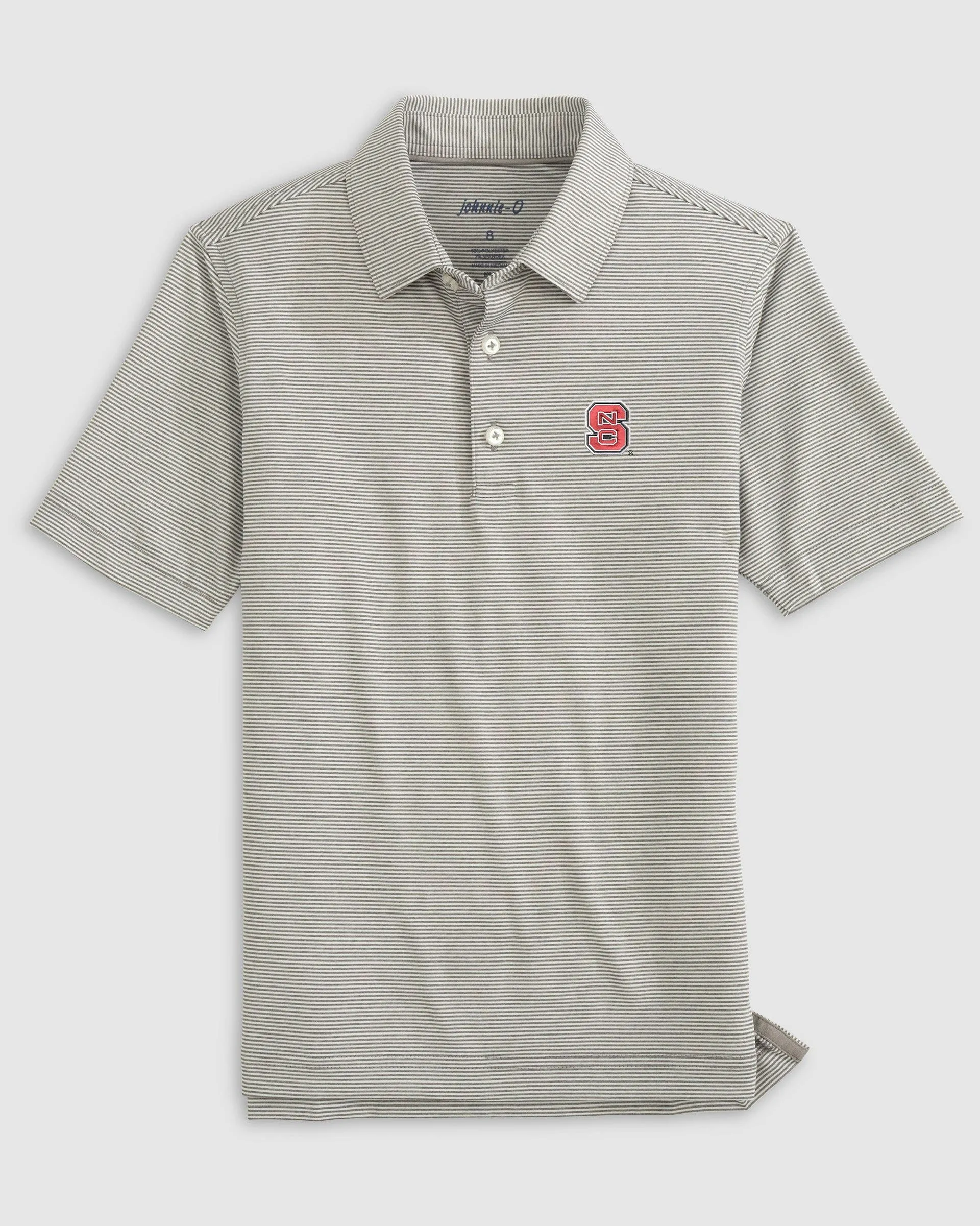 NC State Lyndonn Jr. Striped Jersey Performance Polo