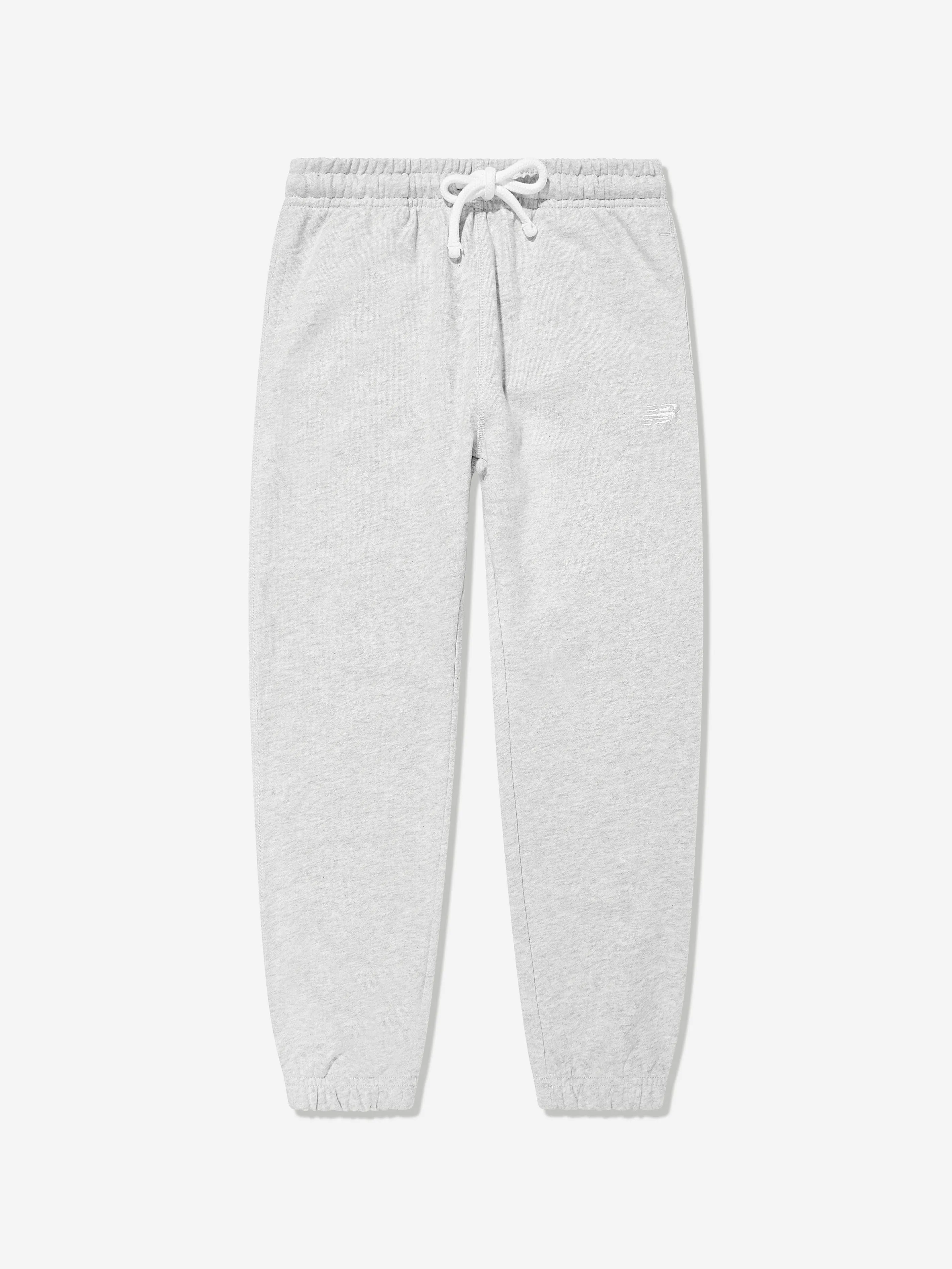 New Balance Boys French Terry Small Logo Joggers in Grey