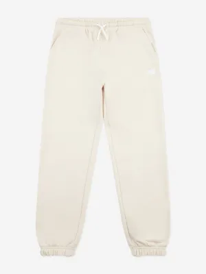 New Balance Girls French Terry Small Logo Joggers in Beige