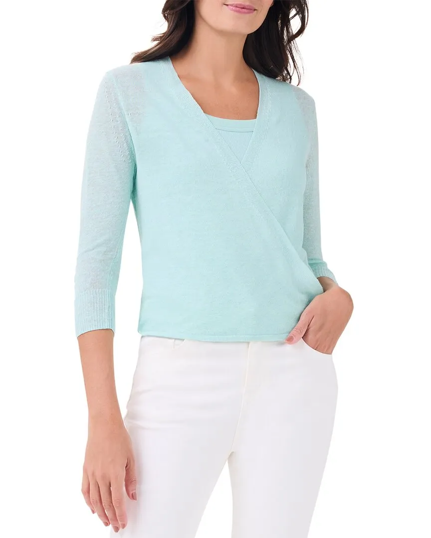 NIC ZOE 4-Way Linen-Blend Cardigan