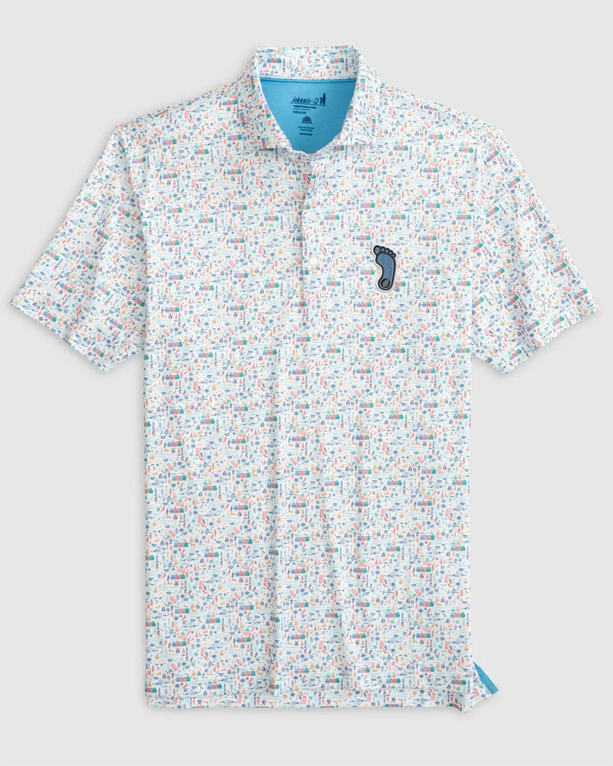 North Carolina Sweet Carolinas Printed Jersey Performance Polo - Tar Heel Logo