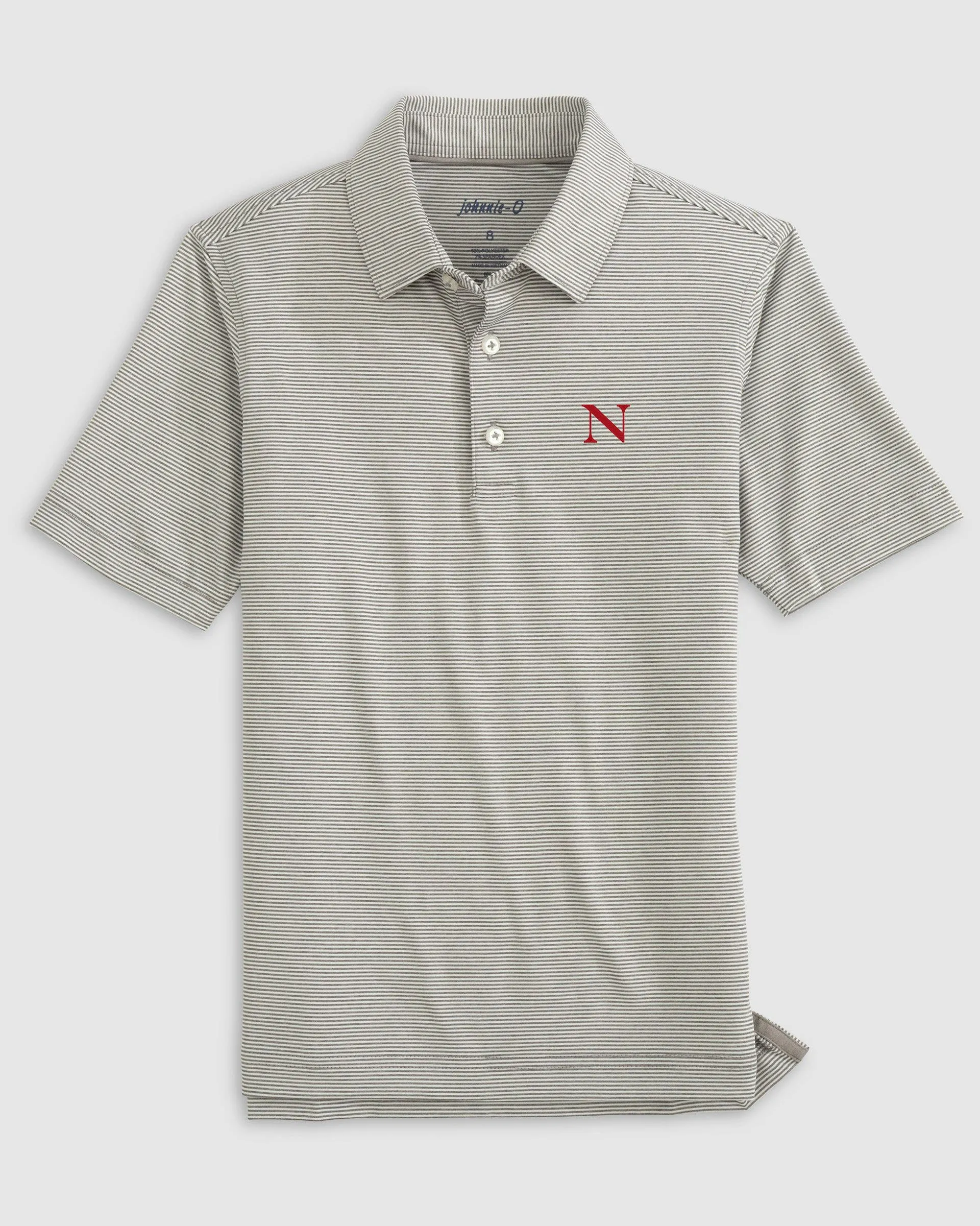 Northeastern Lyndonn Jr. Striped Jersey Performance Polo