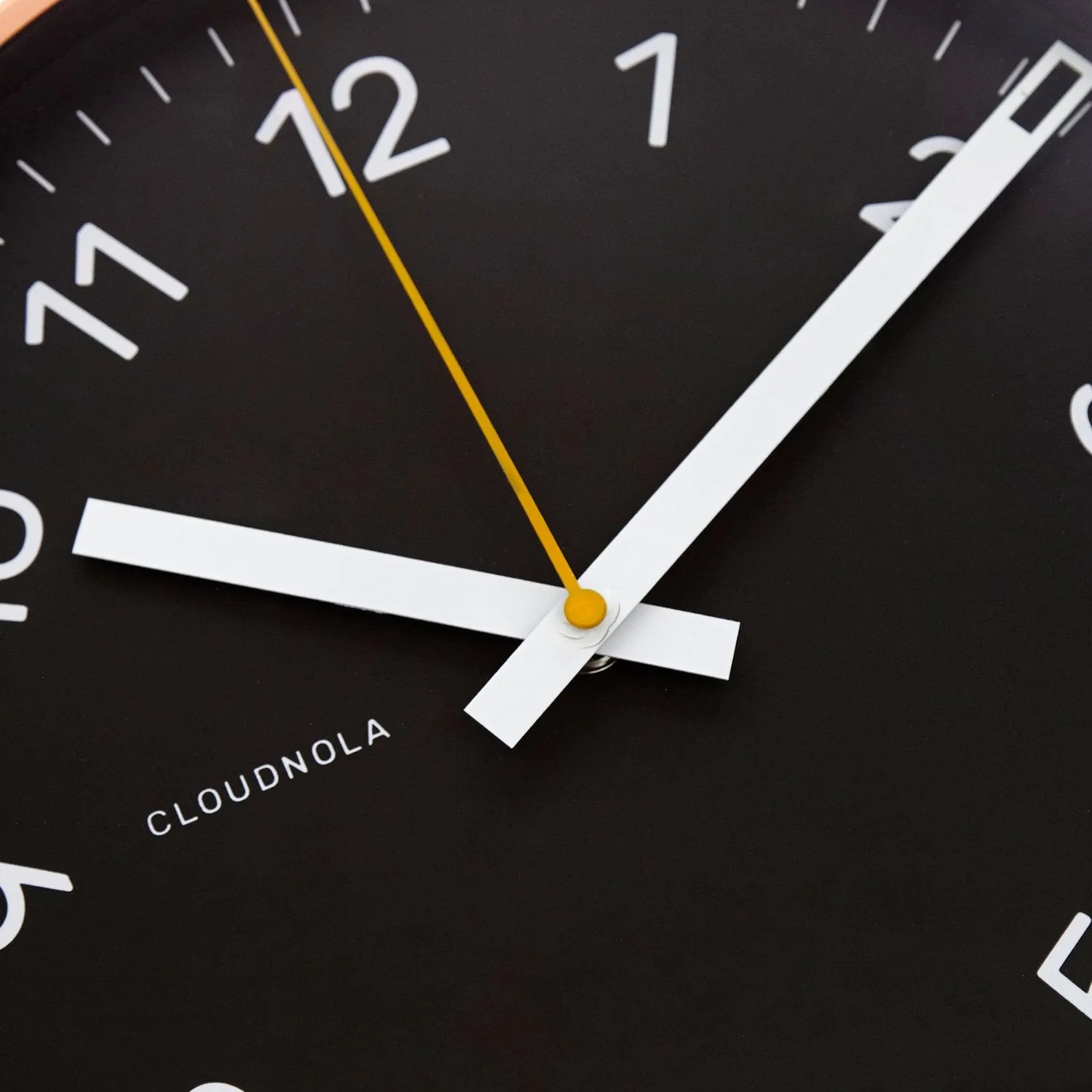 Now Wall Clock by Cloudnola BLACK/COPPER
