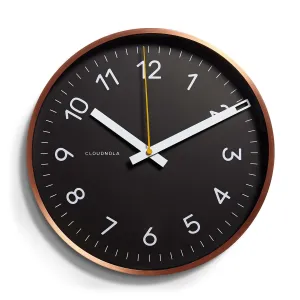 Now Wall Clock by Cloudnola BLACK/COPPER
