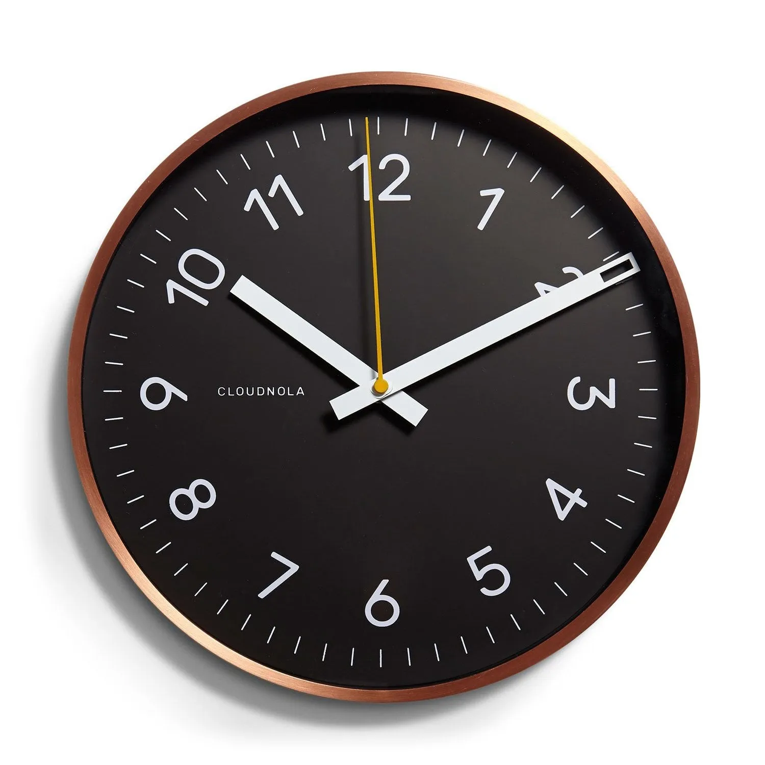 Now Wall Clock by Cloudnola BLACK/COPPER