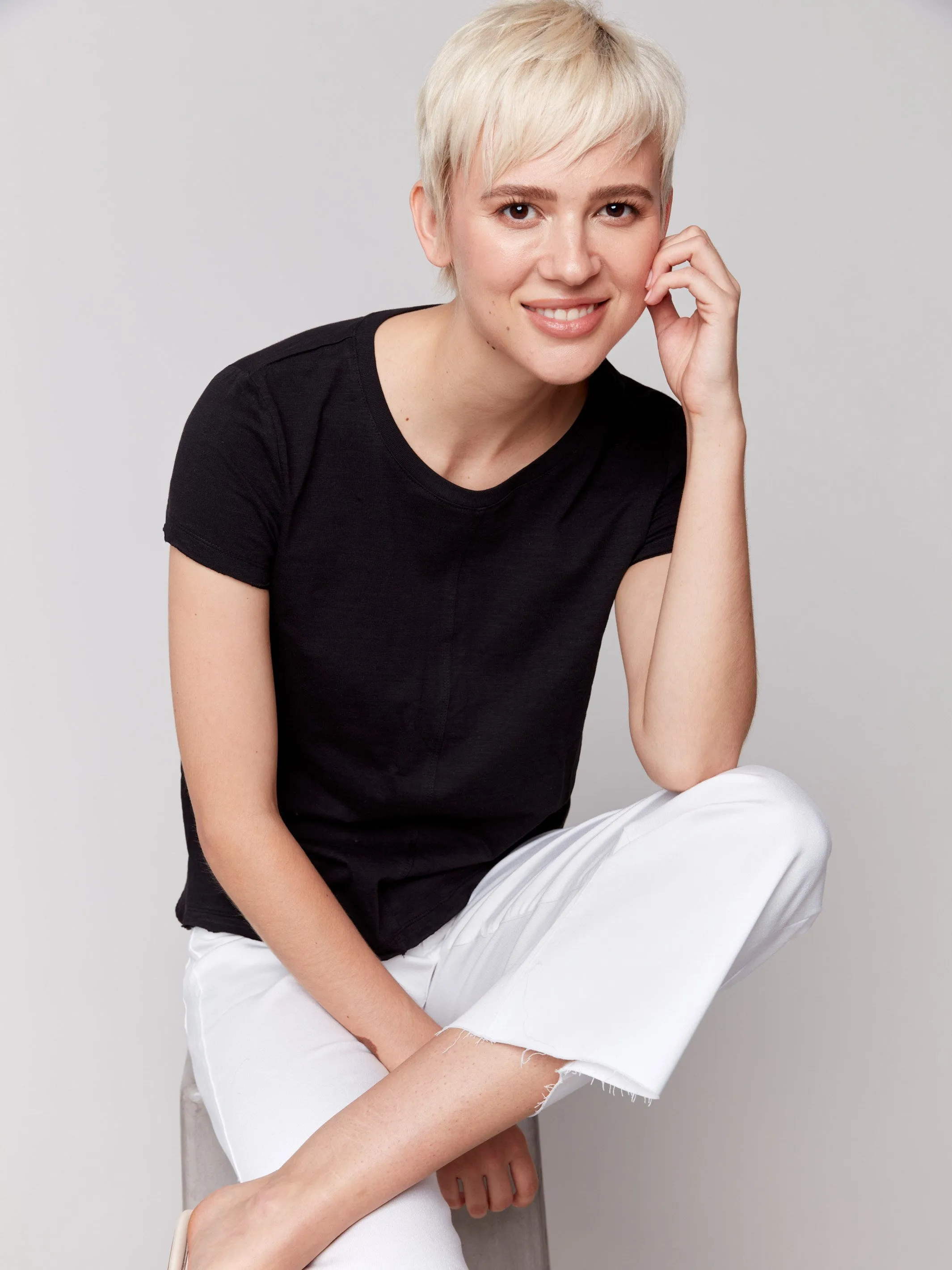 Organic Cotton Slub T-shirt - Black