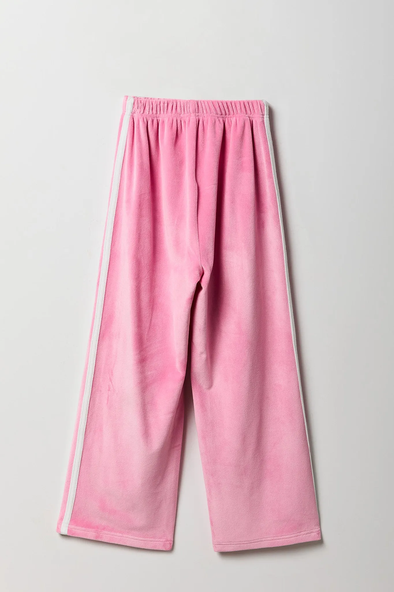Pantalon Active à jambe large en velours avec rayures latérales pour fille