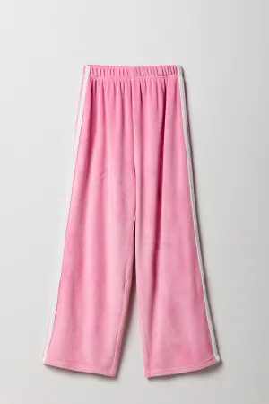 Pantalon Active à jambe large en velours avec rayures latérales pour fille