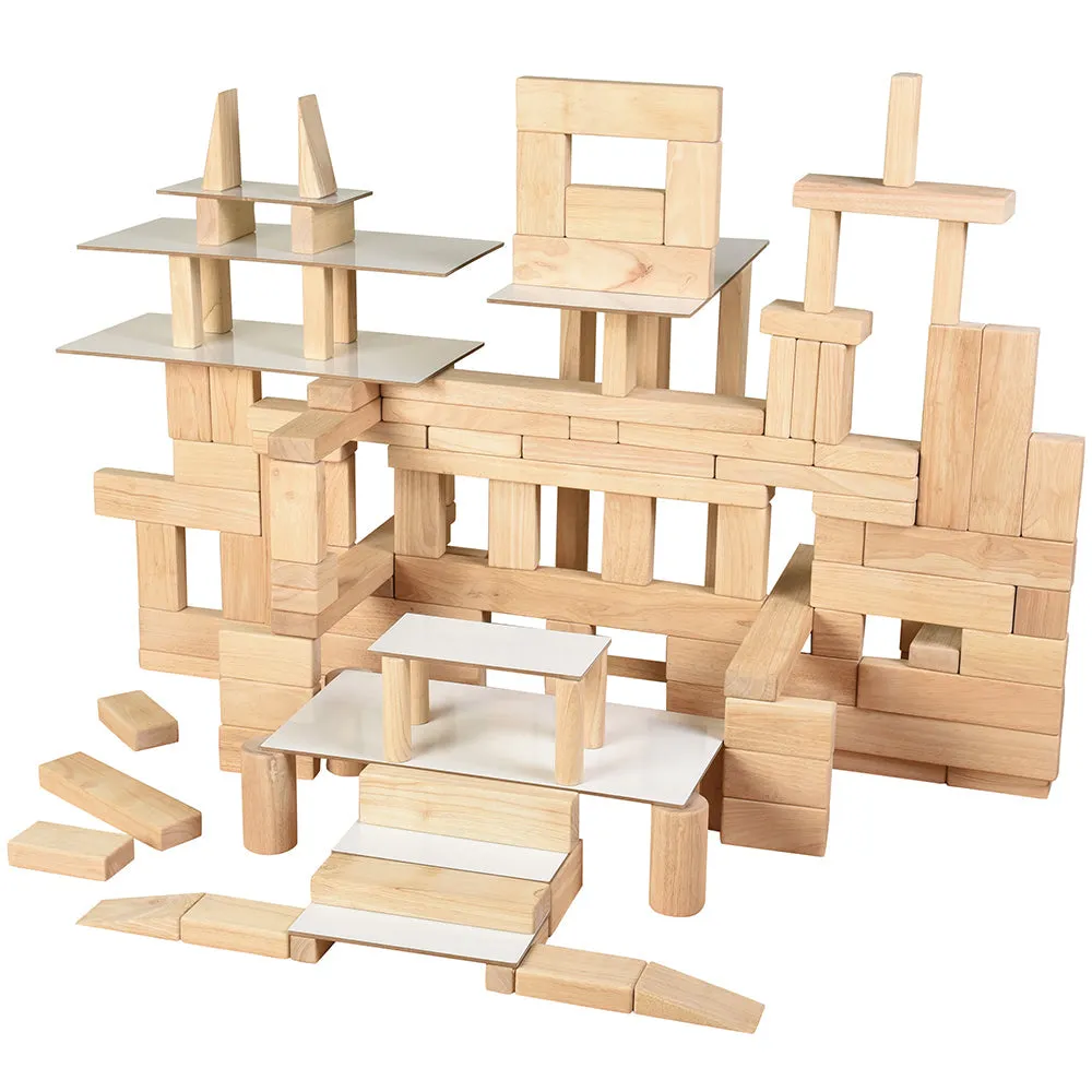 Premium Small School Unit Block Set | 138 Durable Hardwood Blocks