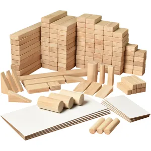 Premium Small School Unit Block Set | 138 Durable Hardwood Blocks