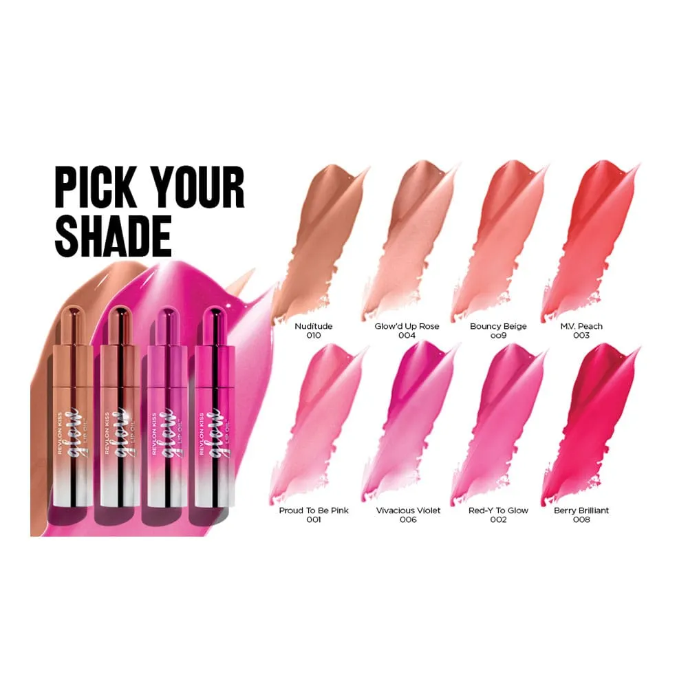 Revlon Kiss Glow Lip Oil 004 Glow'D Up Rose