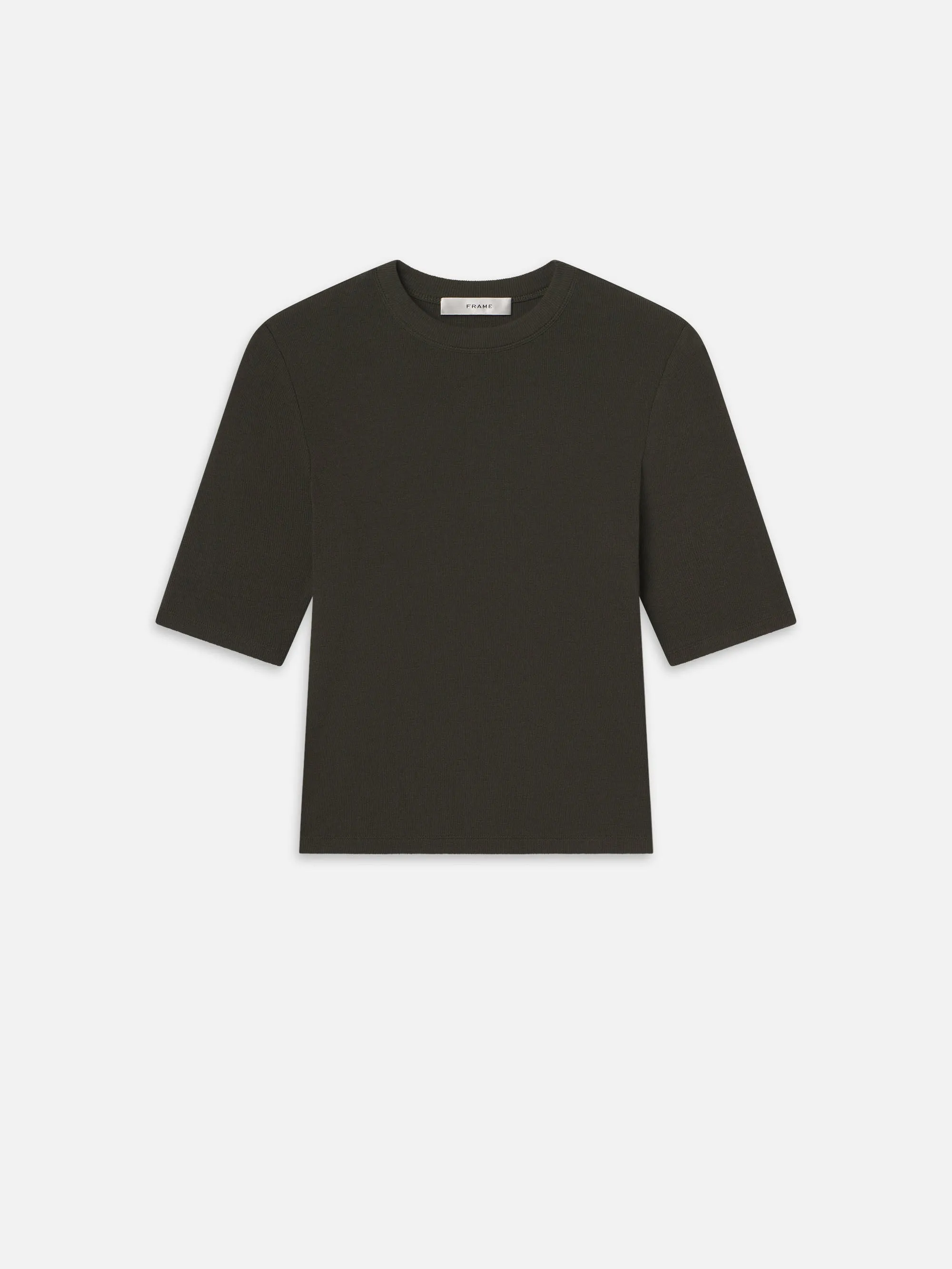 Rib Crewneck Tee -- Rich Military Heather