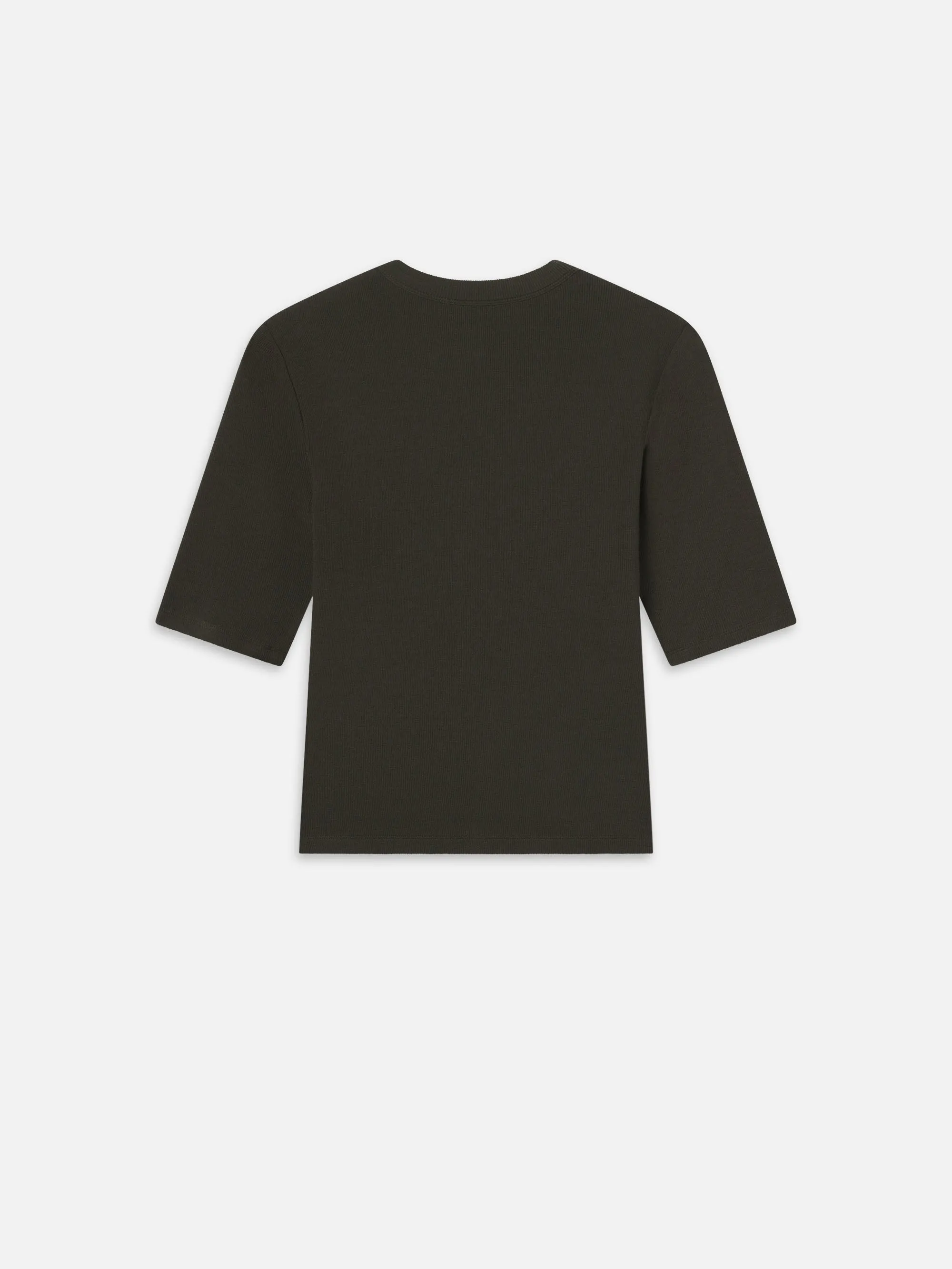 Rib Crewneck Tee -- Rich Military Heather