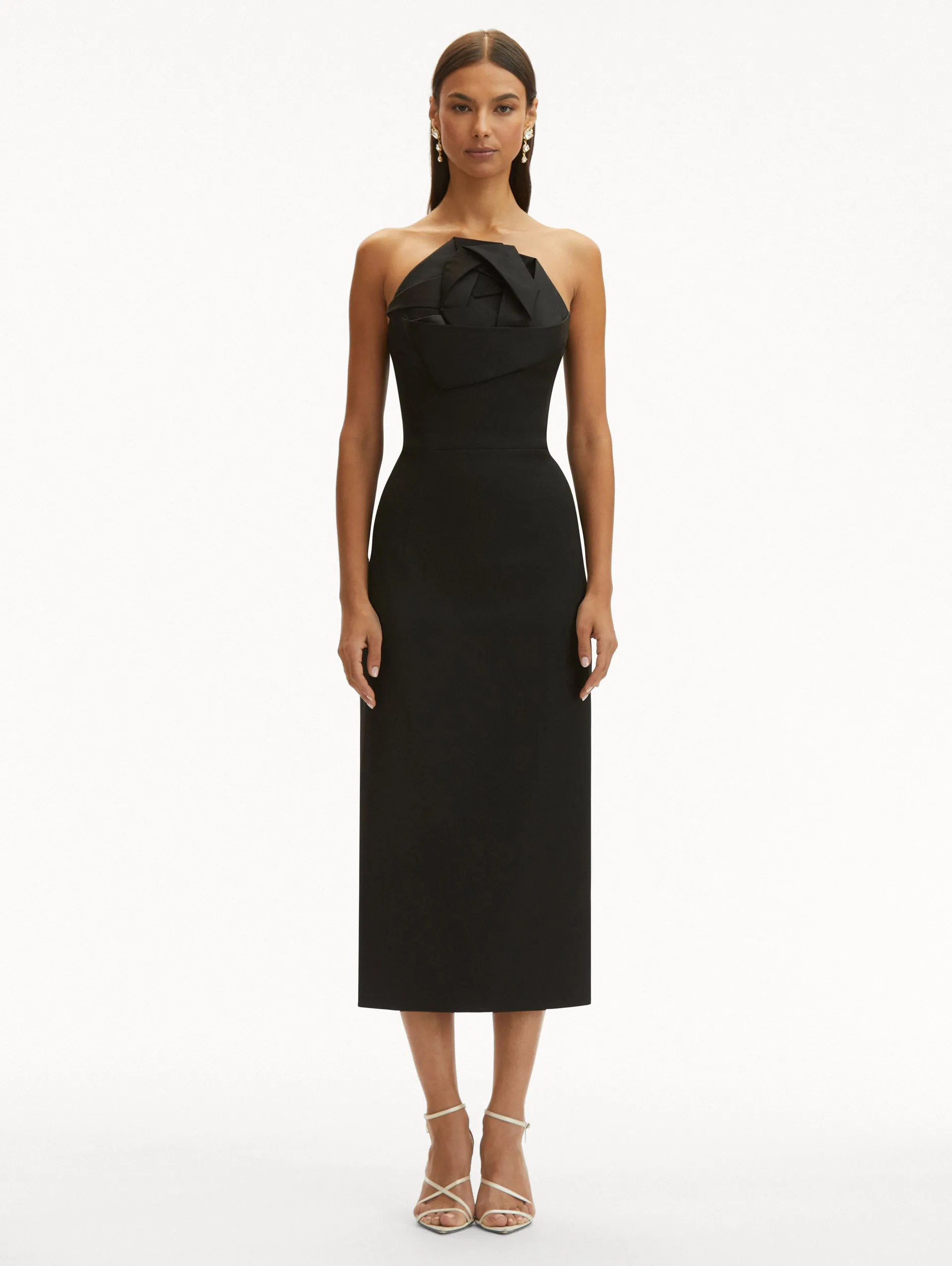 Rosette Tea Length Dress