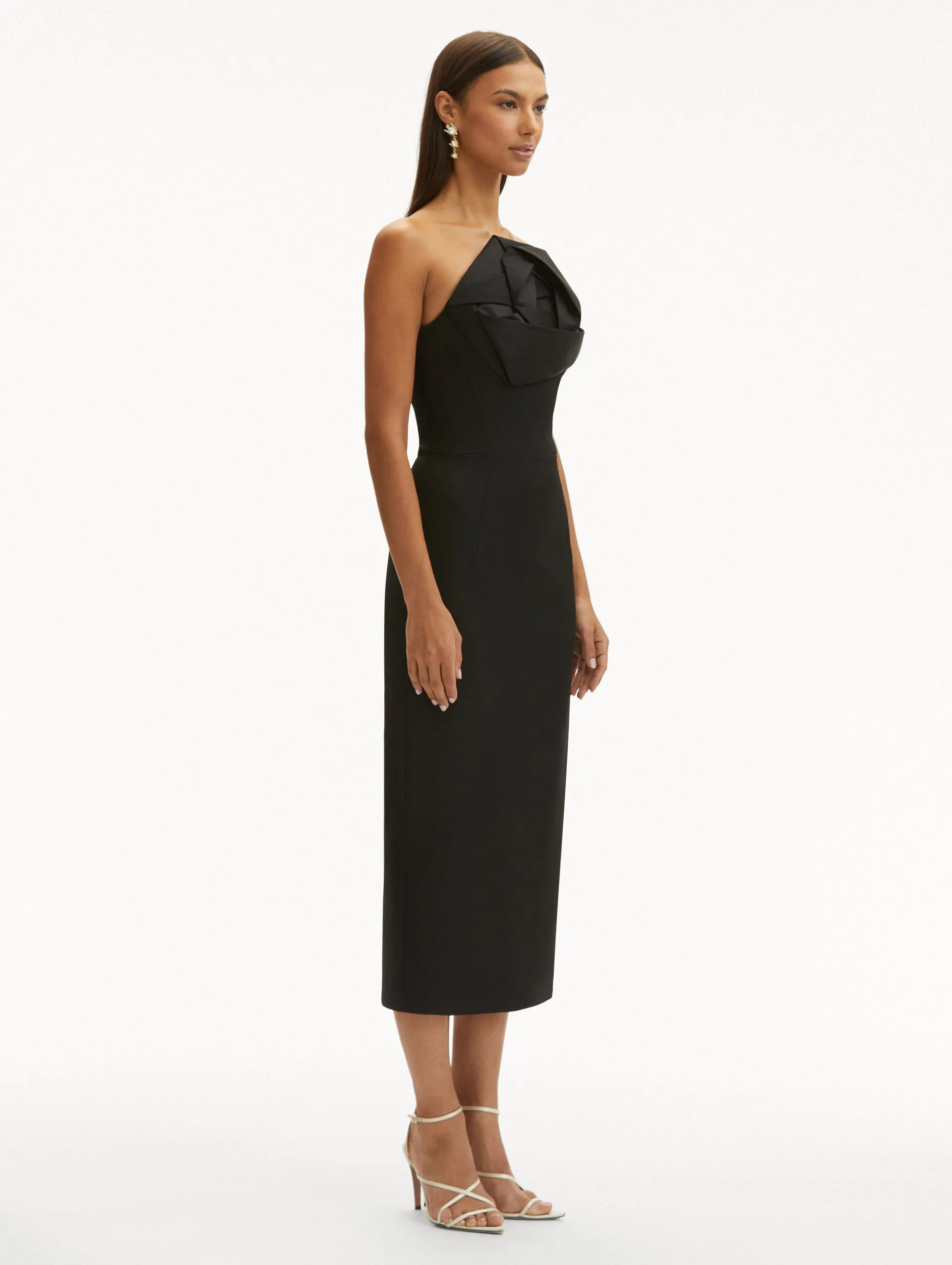 Rosette Tea Length Dress