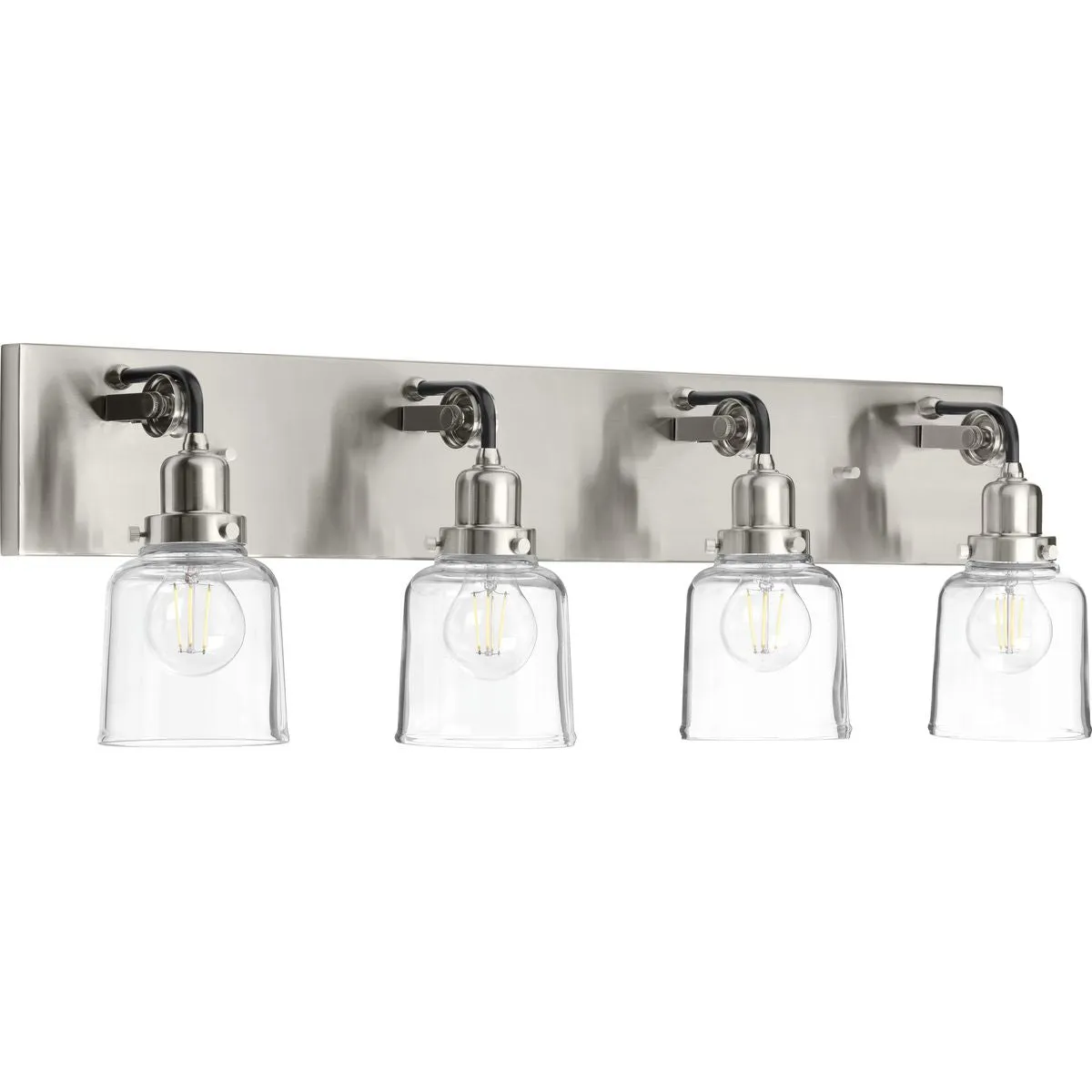 Rushton Collection Four-Light Clear Glass Bath Vanity Light