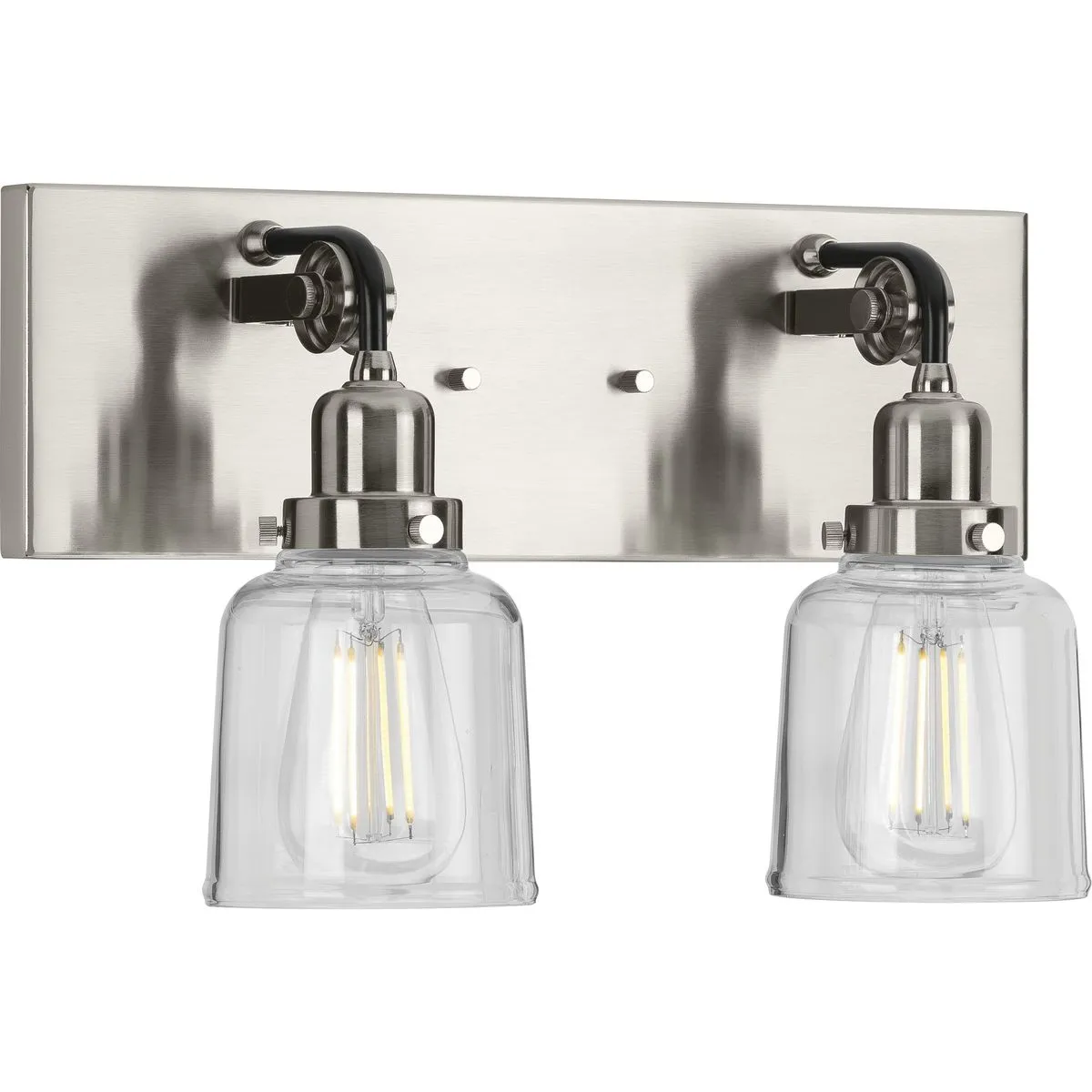 Rushton Collection Two-Light Clear Glass Bath Vanity Light