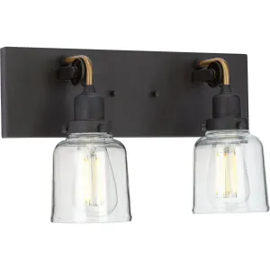 Rushton Collection Two-Light Clear Glass Bath Vanity Light