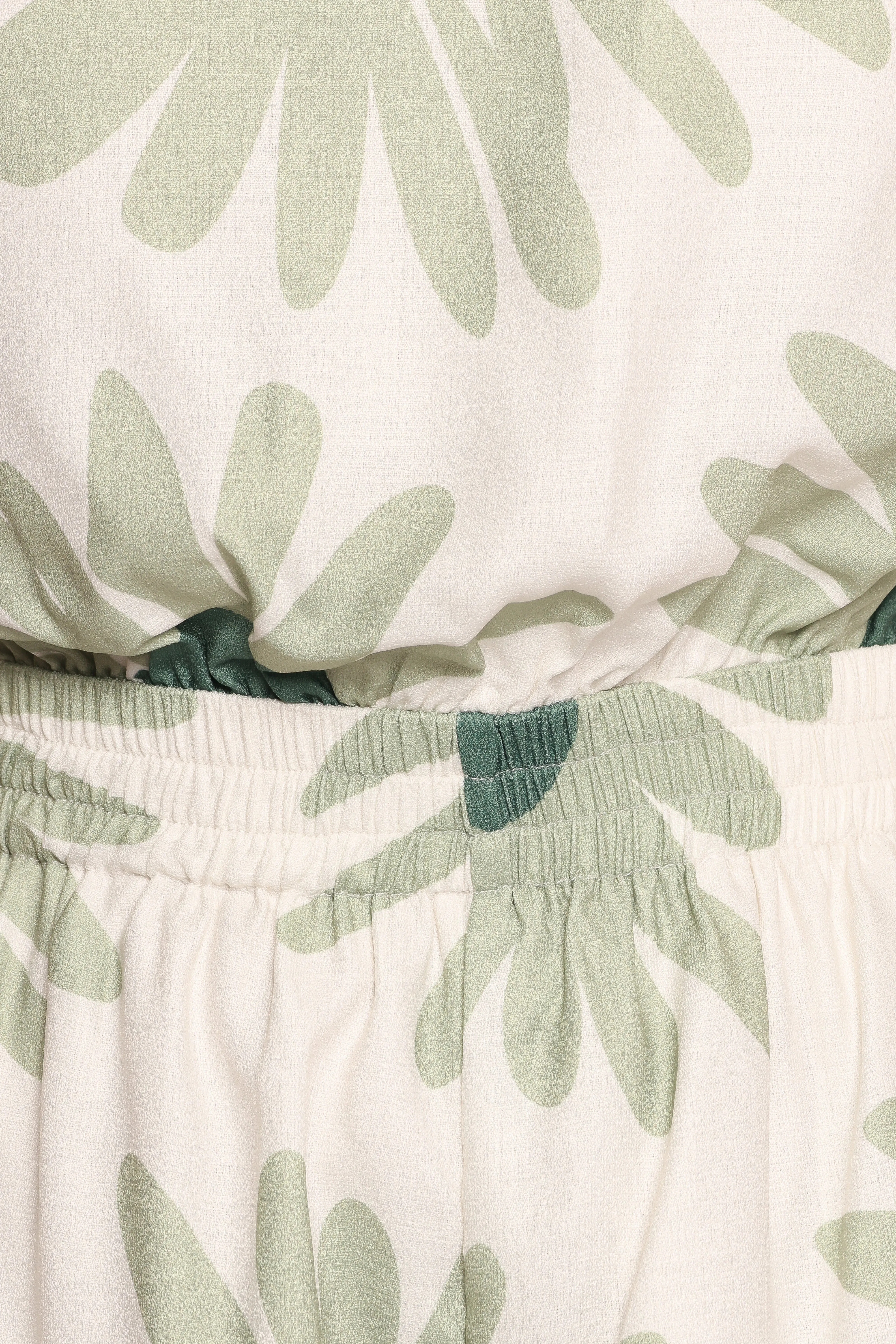 Sally Playsuit - Green Floral