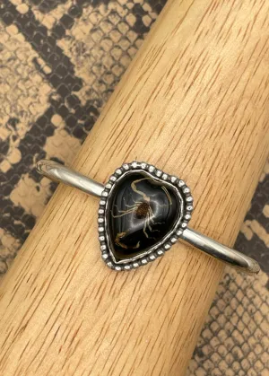 Scorpion Heart Cuff Bracelet