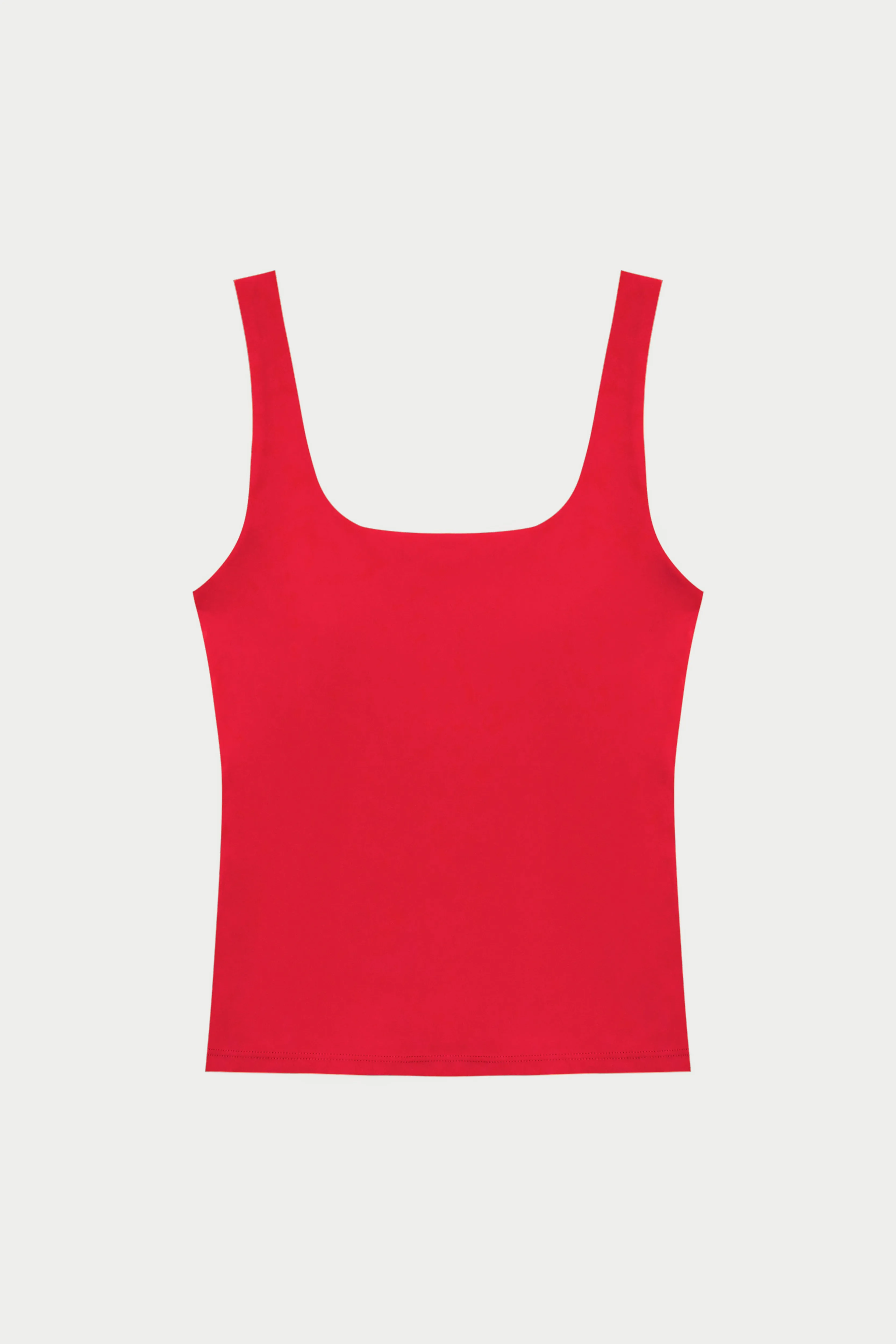 SCULPTING STRETCH SCOOP NECK SPORTS TOP - RED