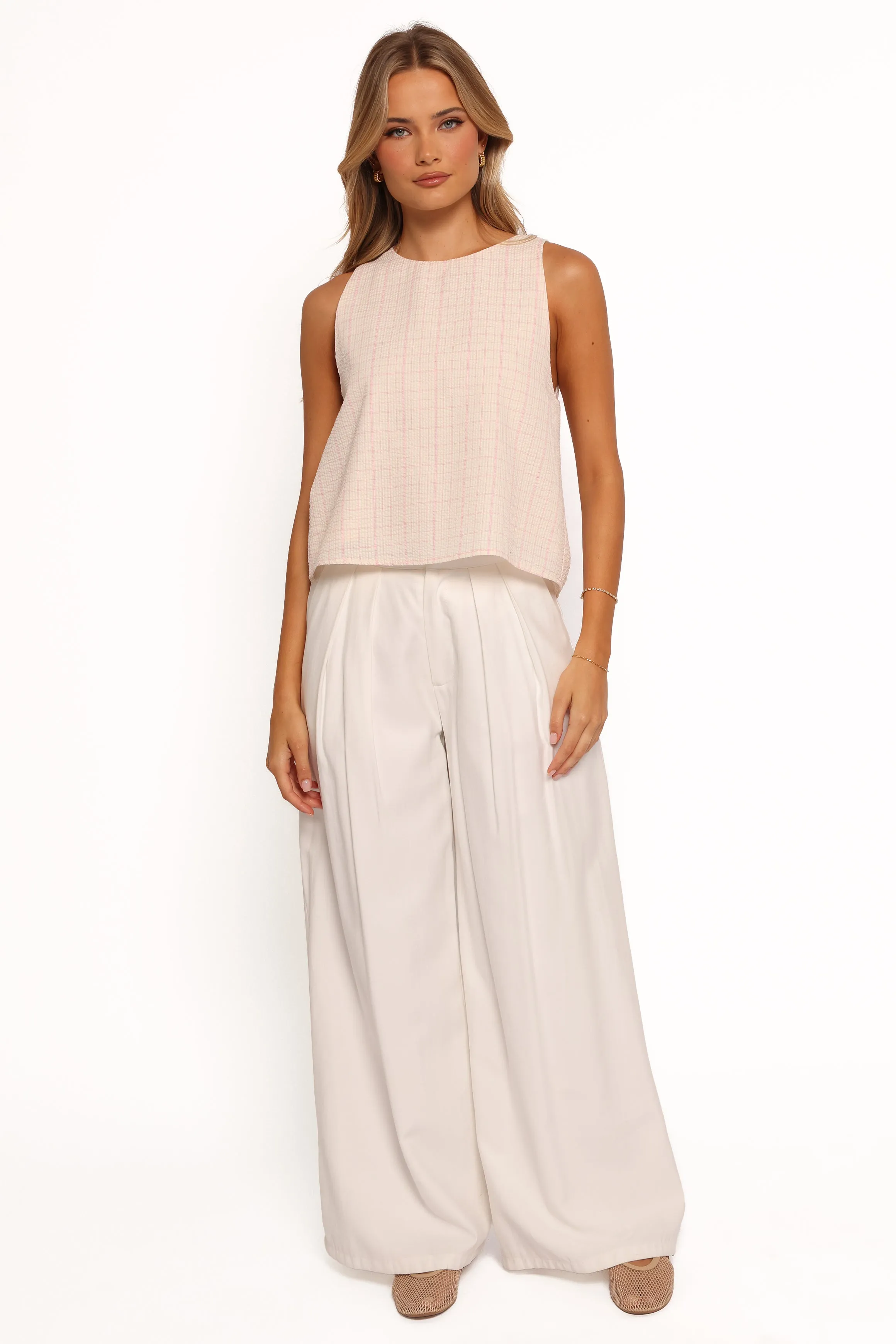 Selva Bow Back Top - Pale Pink