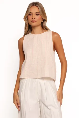 Selva Bow Back Top - Pale Pink